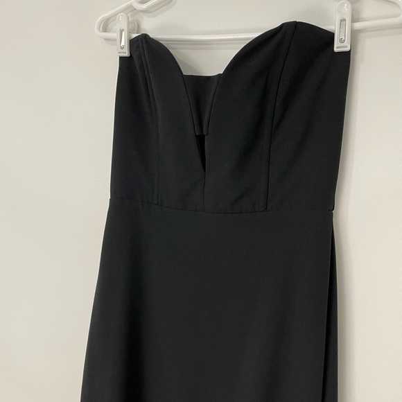 Michelle Mason Strapless Bustier Cutout Maxi Gown Black Size 4 - Picture 12 of 12